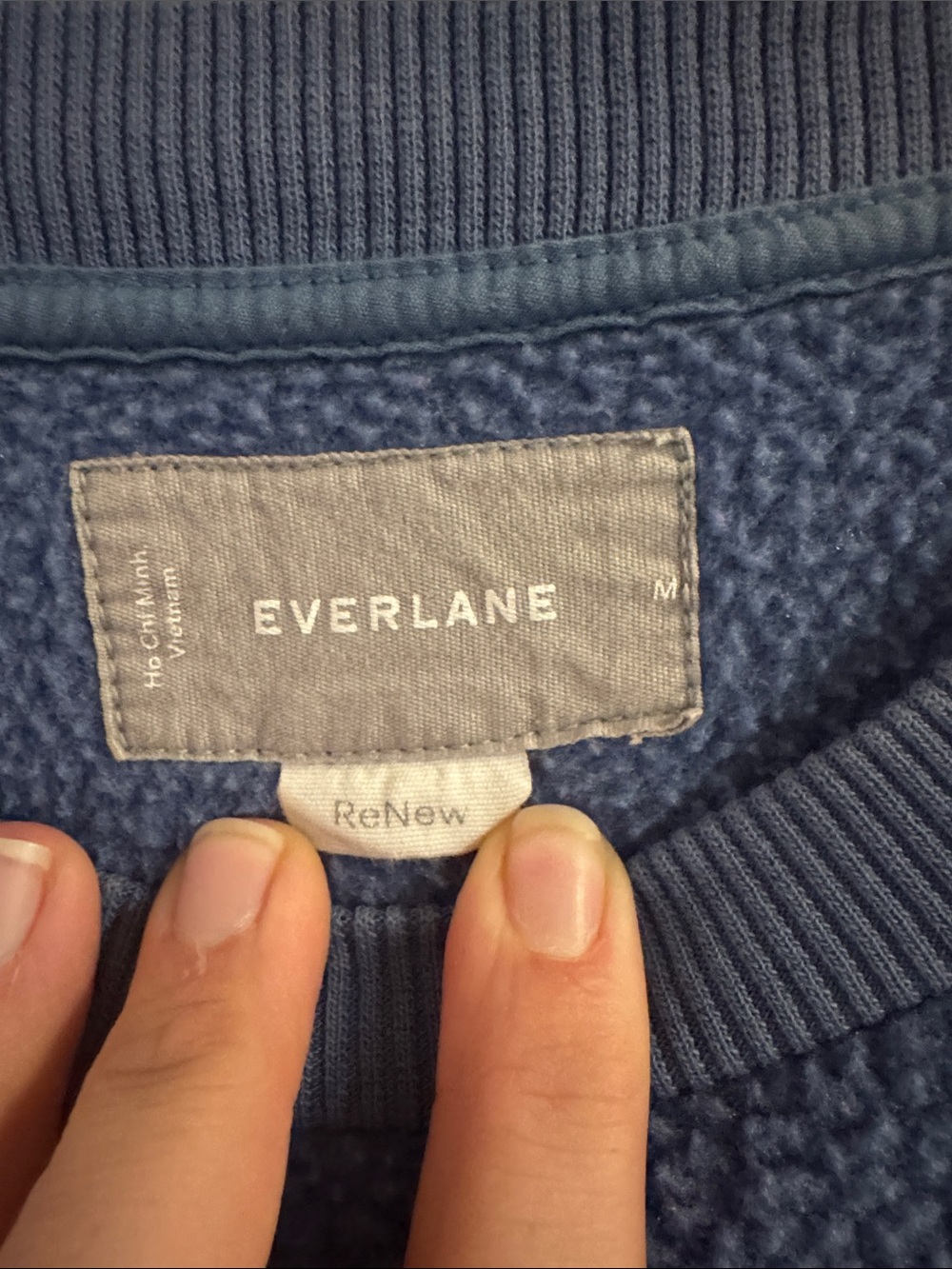 Everlane Blue Sherpa Crewneck Sweatshirt - Picture 2 of 5